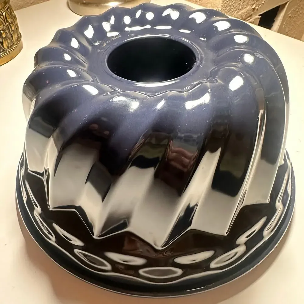 Dr Oetker Gugelhupf bundt 10" x 5" Baking Enamelled Pastry Form Sponge cake BLUE - Picture 8 of 15